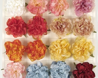 2/200 pièces tête de fleur artificielle en soie aspect séché pivoine 10 couleurs pour bricolage artisanat arrangement floral bouquets couronne couronne décor fausse fleur