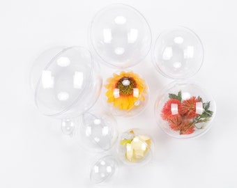 4PCS Clear Fillable Hanging Ball Set / DIY Bath Bomb / Clear Acrylic Ball for Christmas Tree Decorations - DIY Crafts Making Accessory