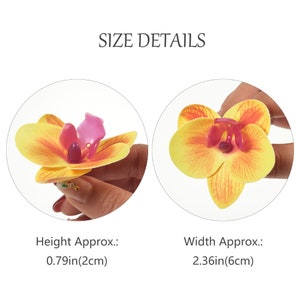 2-200 pièces tête de fleur artificielle 2.36 '' fausse orchidée 6 couleurs petit phalaenopsis pour bricolage artisanat bouquet pince à cheveux corsage robe décor fausse fleur image 3