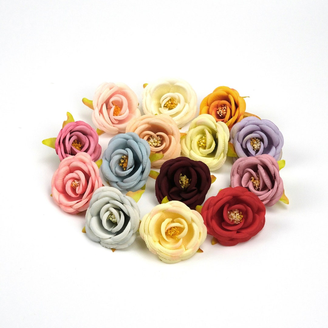 2.36in Artificial Silk Camellia Rose Flower Head for DIY Scrapbook ...
