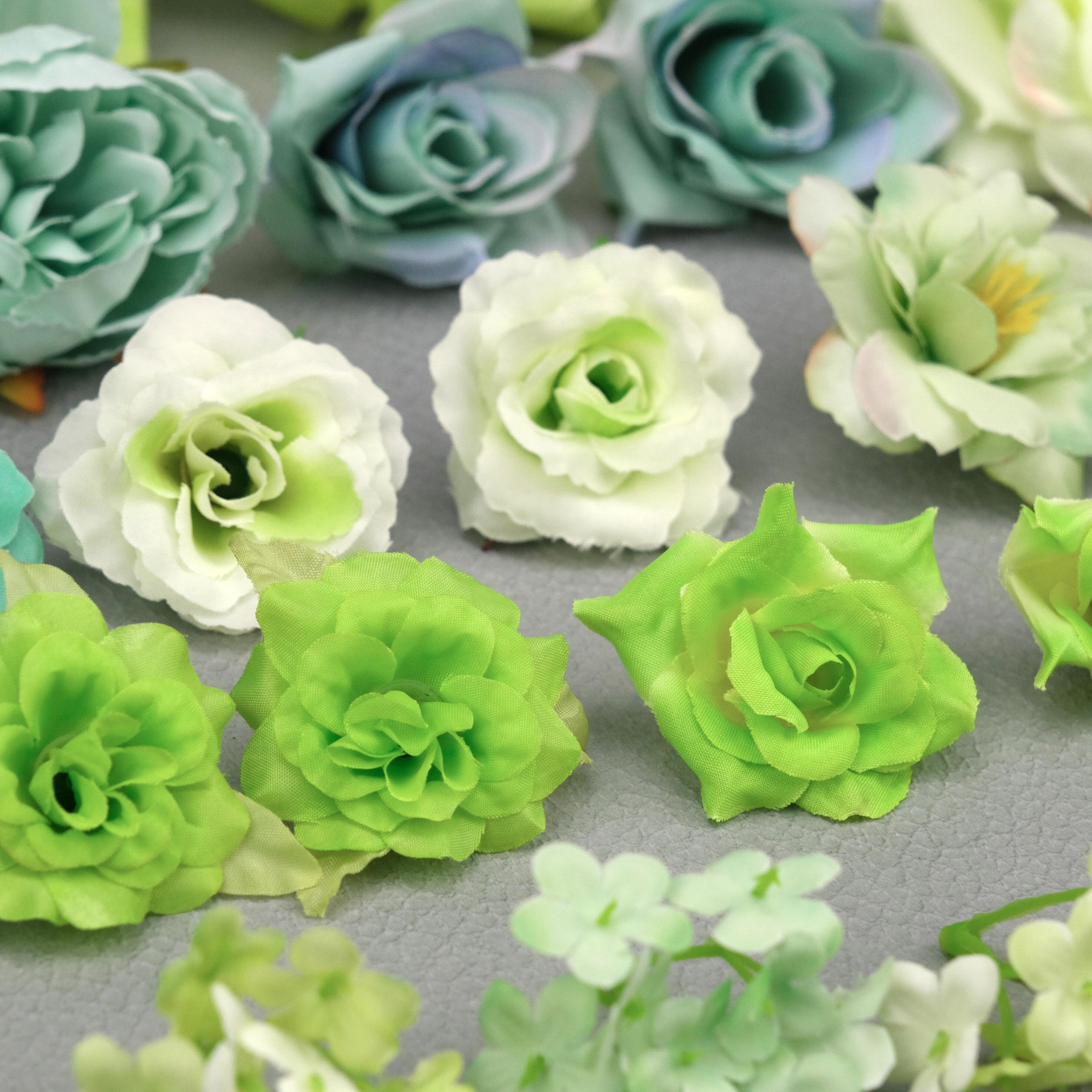 40 Stück Künstliche Blütenköpfe Aus Seidenstoff - Mini-Blumen Für Deko, Basteln, Haaraccessoires (2-8 Cm)