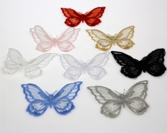 2.24"×1.77" Lace Embroidery Butterfly Patch 8 Colors Wholesale Insect Patch Iron on/Sew on Applique DIY Wedding Scrapbook Decor Decal