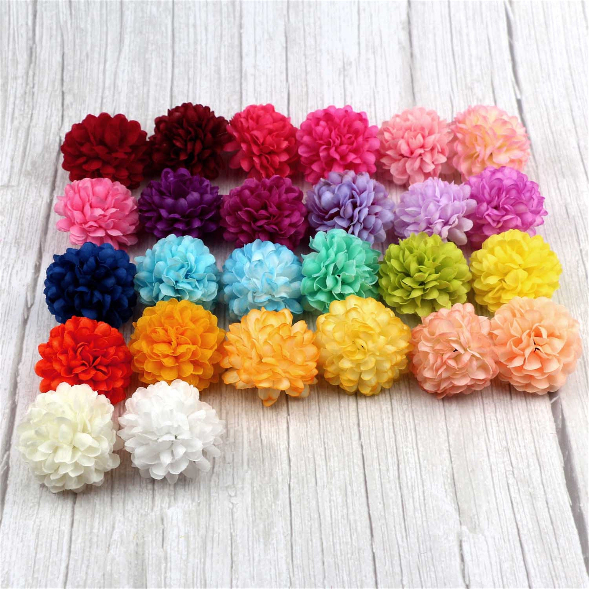 5/100PCS Purple Artificial Silk Flower Head in Bulk for DIY Crafts ...