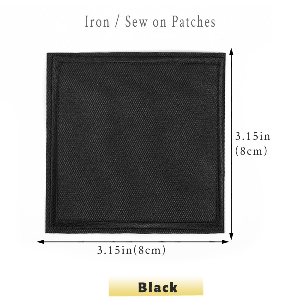 Black Repair Patches Oval/square DIY Iron On/sew on Applique Clothes ...