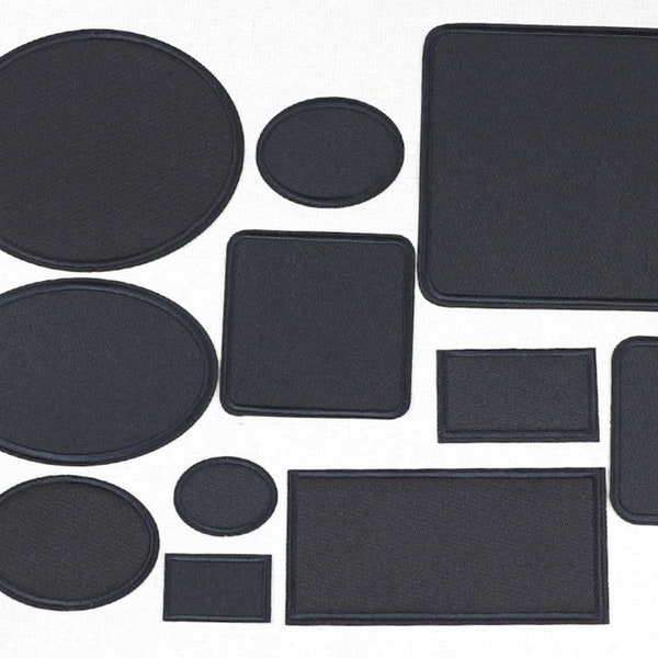 1/300pcs Black Geometric Pattern Patch Rectangular Oval Patch Iron on/Sew on Applique Hand-cut Patch Wholesale Clothes Decoration Badge