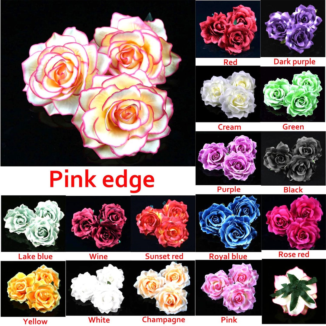 4" Artificial Silk Flower Head for DIY Crown Corsage Fascinator Bouquet ...