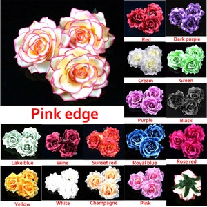 4" Artificial Silk Flower Head for DIY Crown Corsage Fascinator Bouquet Bridal Shower Wedding Party Baby Shower Home Decor 10cm Fake Rose