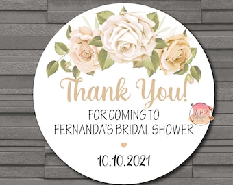 Bridal Shower Stickers, Bridal Shower Labels, Bridal Shower, Bridal Shower Labels Stickers, Floral Bridal Shower, Thank You Stickers, Gold