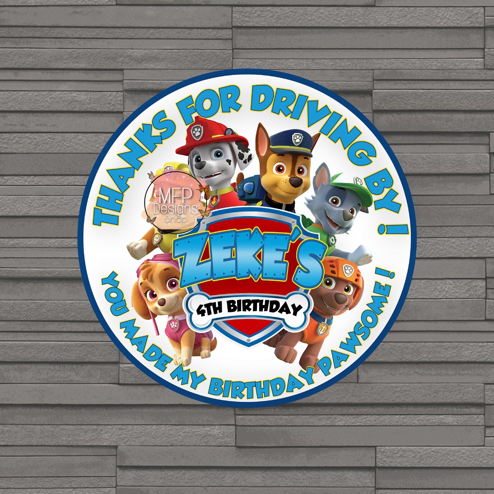 Customized Paw Patrol Birthday Stickers Party Favor Stickers Etsy
