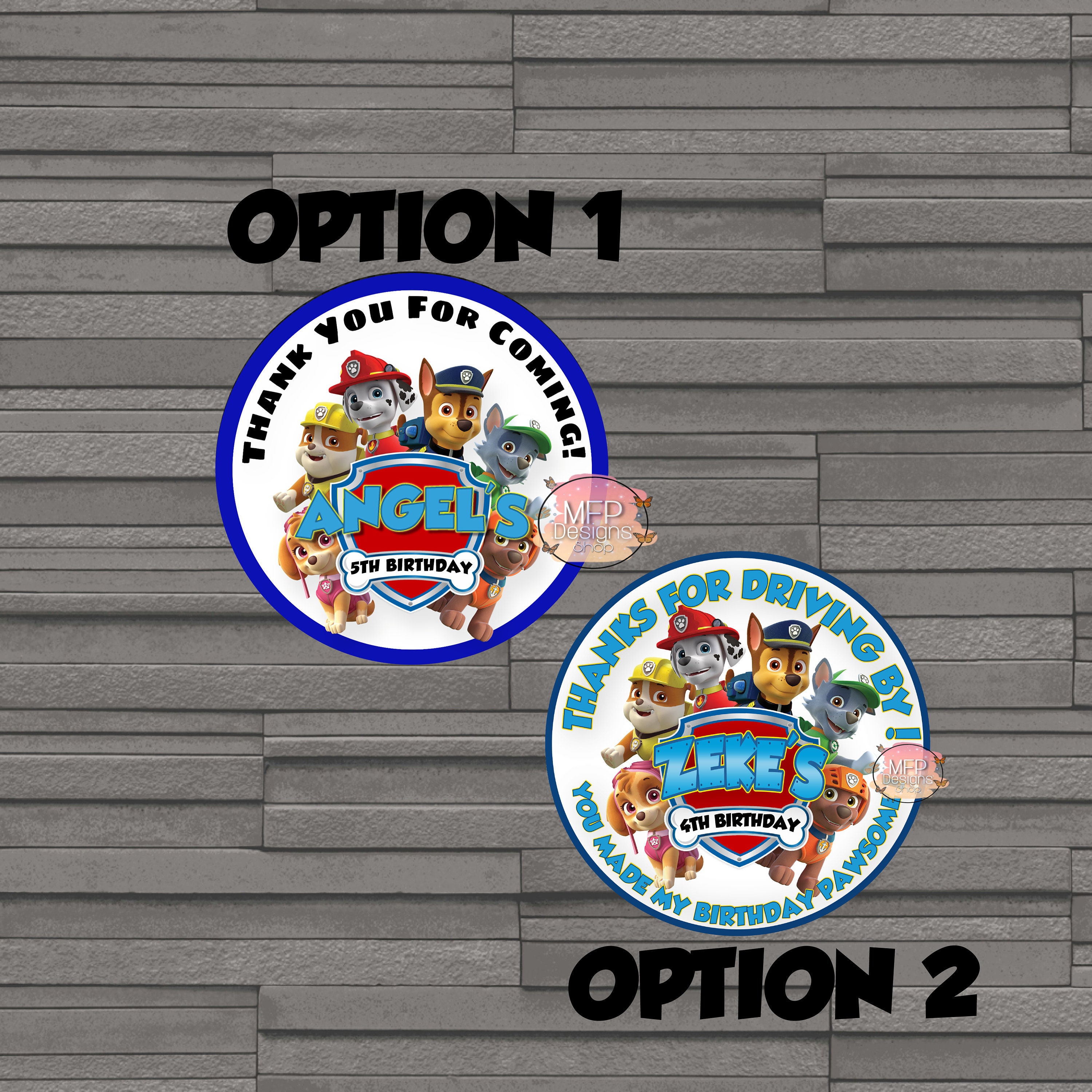 Customized Paw Patrol Birthday Stickers Party Favor Stickers | Etsy