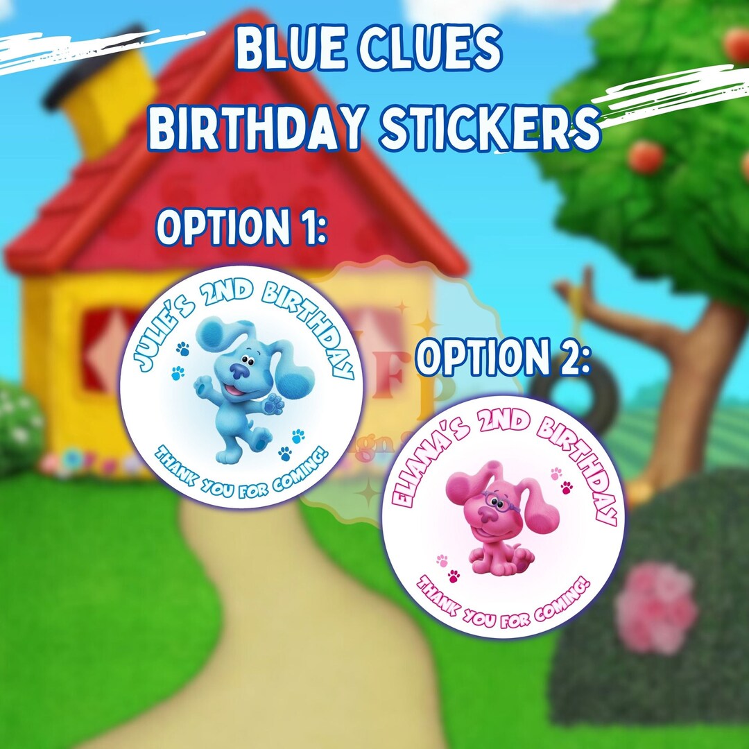 Customized Blue Clues Stickers, Party Favor Stickers, Personalized ...