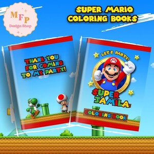 Super Mario Coloring Book Coloring Pages Party Favors Customize ...