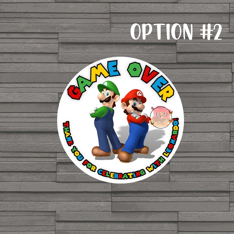 Customized Super Mario Thank You for Gaming Stickers Mario & Etsy