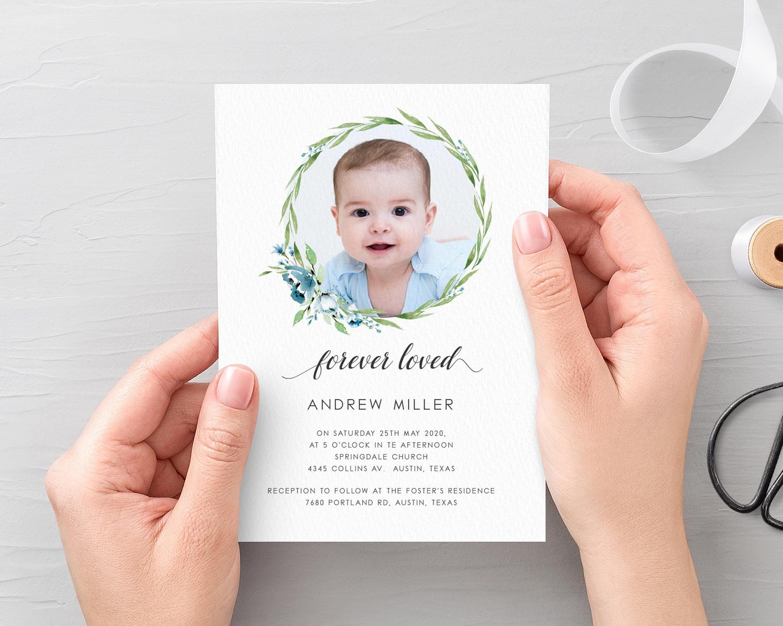 Infant Loss Memorial Invitation Baby Memorial Service Baby Etsy