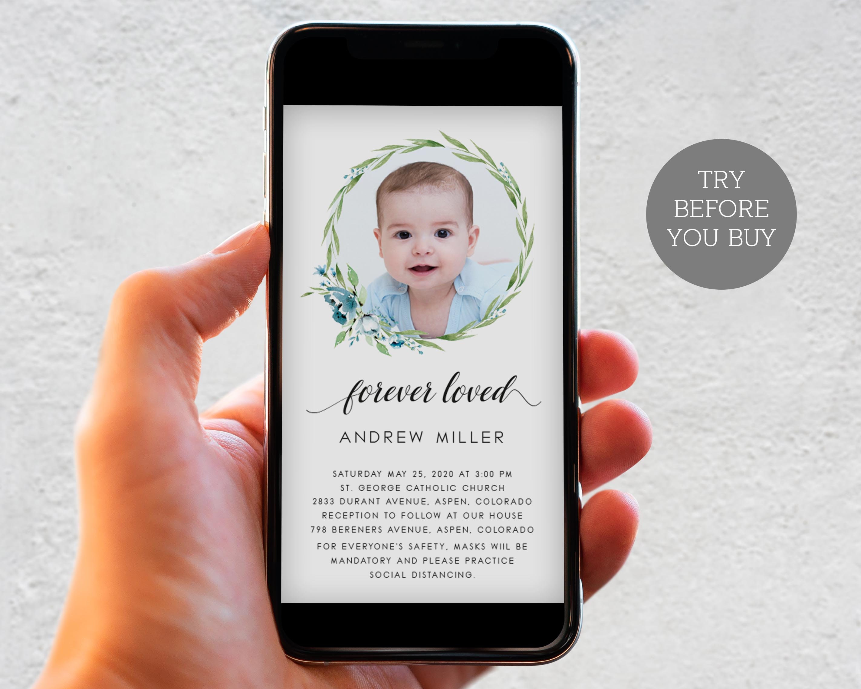 Infant loss memorial invitation baby memorial service baby Etsy