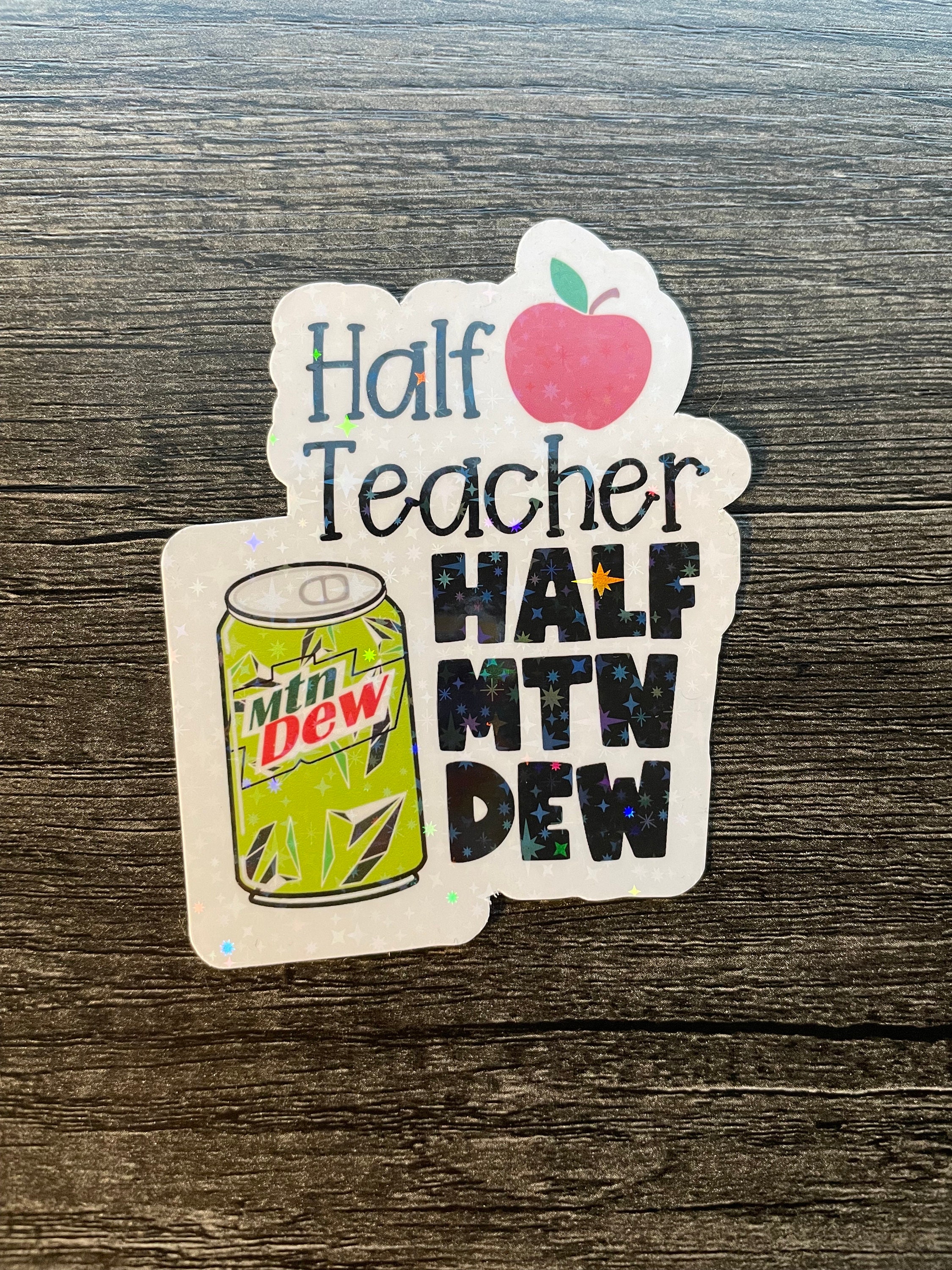 Halb Lehrer, halb Diet Coke Aufkleber | Dr. Pepper | Cherry Coke | wasserfester Lehreraufkleber | Lehreraufkleber | Laptop-Lehreraufkleber