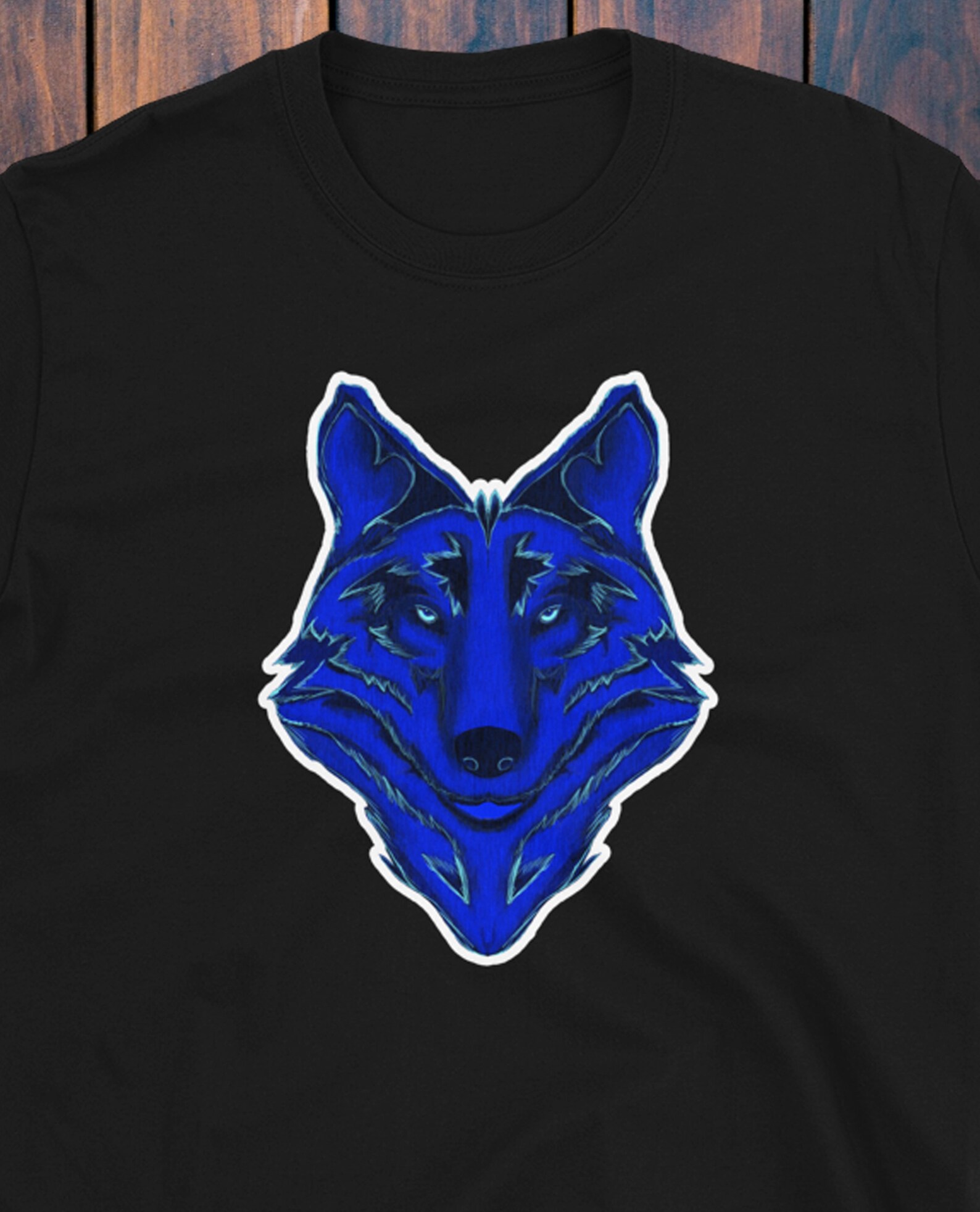 Blue Wolf Tshirt Etsy