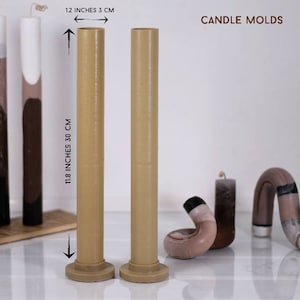 Durable Plastic Tapered Cylindrical Candle Molds for Pillar Candle Making - 1.2&quot;×11.8&quot; 3×30cm