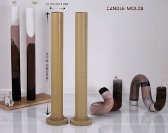 Durable Plastic Tapered Cylindrical Candle Molds for Pillar Candle Making - 1.2"×11.8" 3×30cm