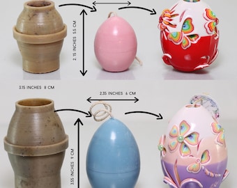 DIY Candle Crafts: Plastic Egg Form Candle Molds with Wick - Perfect Gift for Candle Making and Handmade Candle Supplies