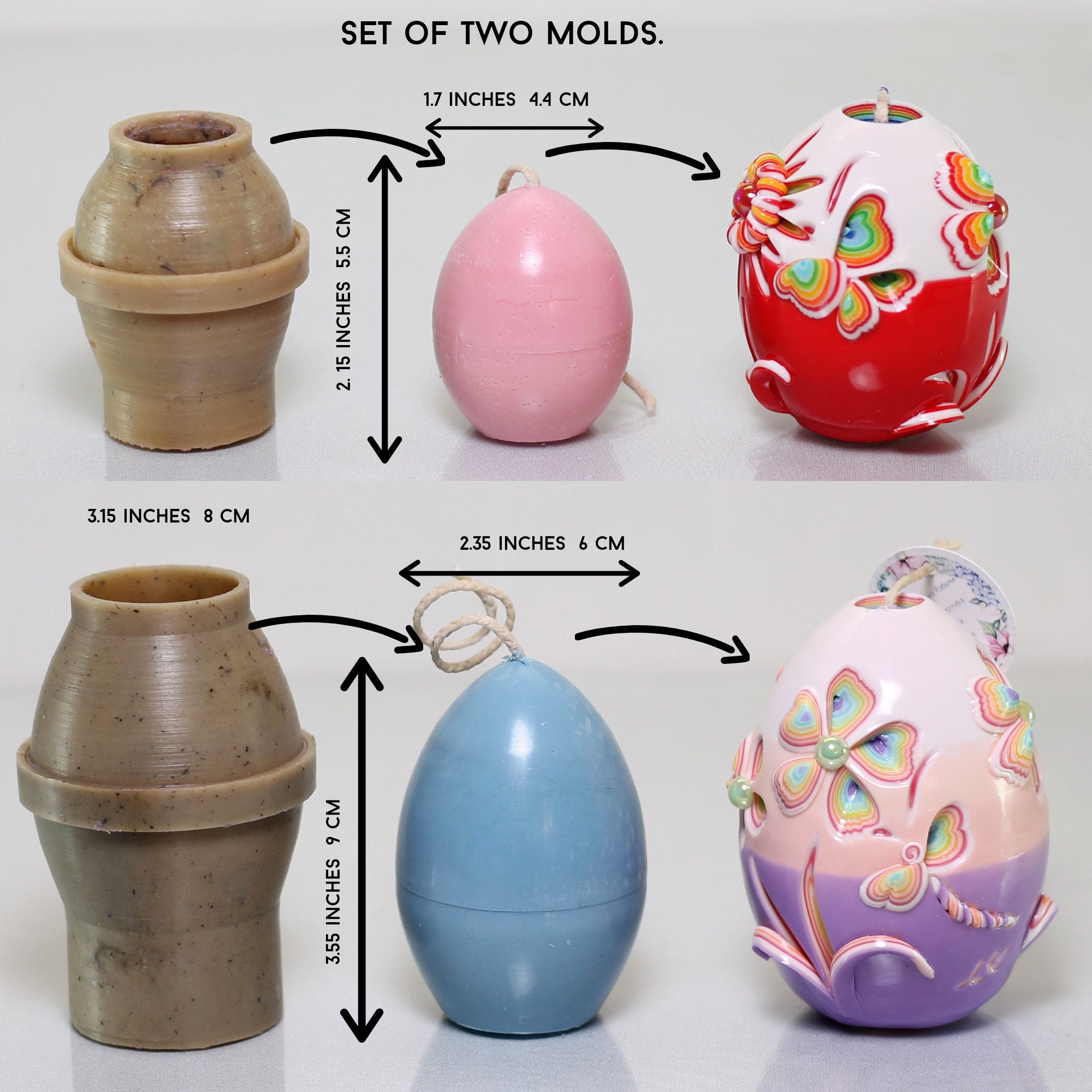 Candle mould set Easter egg mold Egg candle mold Etsy