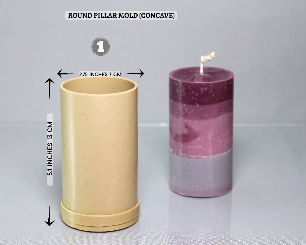 Classic Pillar candle mold. Round pillar mold Concave Etsy