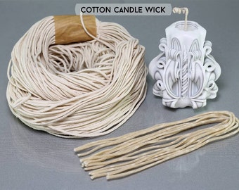 Candle wick, Cotton candle wick, Braid cotton wick, Candle making supplies, Beeswax candle wick, Candle wick in bulk