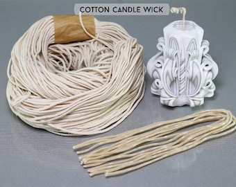 Candle wick, Cotton candle wick, Braid cotton wick, Candle making supplies, Beeswax candle wick, Candle wick in bulk