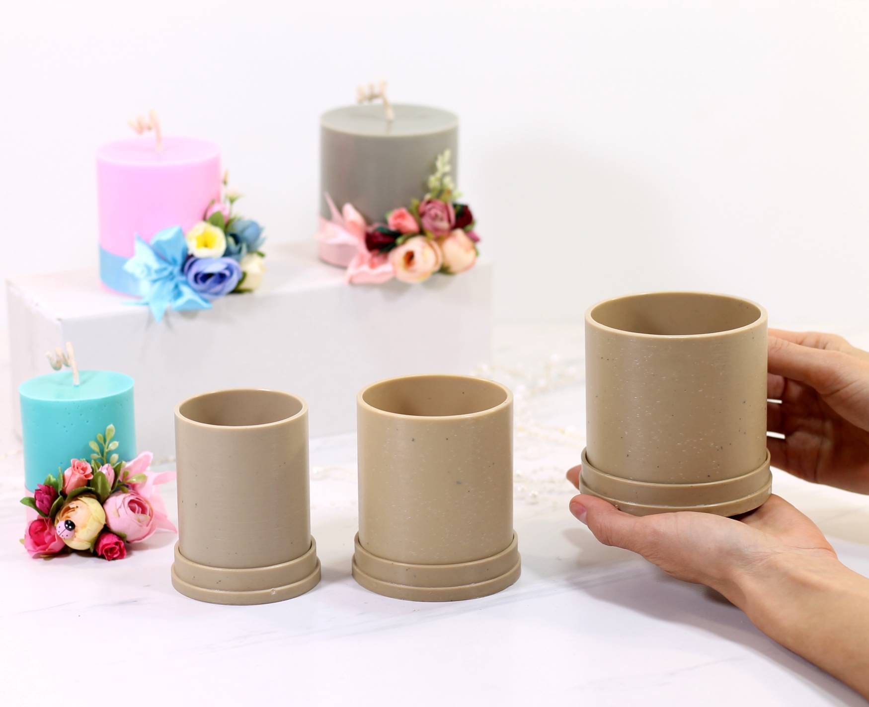 Stampo Per Candele Cilindrico Trasparente - Con Stoppino, Per Candele Fai Da Te, Decorazione Casa E Chiesa - Foto 8