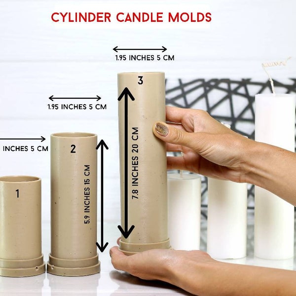 DIY Candle Making: Round Pillar Candle Molds - Create Beautiful Homemade Candles 1.95" 5cm
