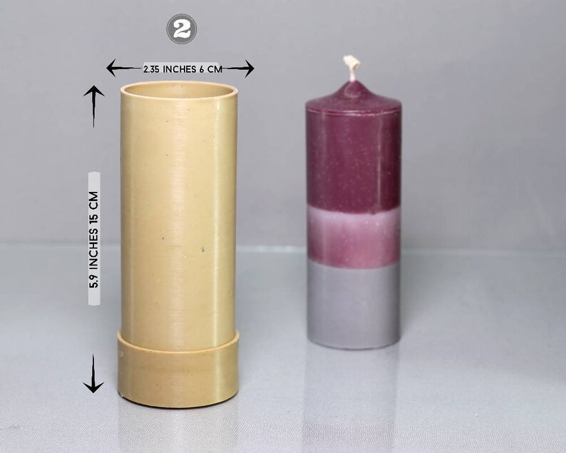 Classic Pillar candle mold. Round pillar mold Concave Etsy
