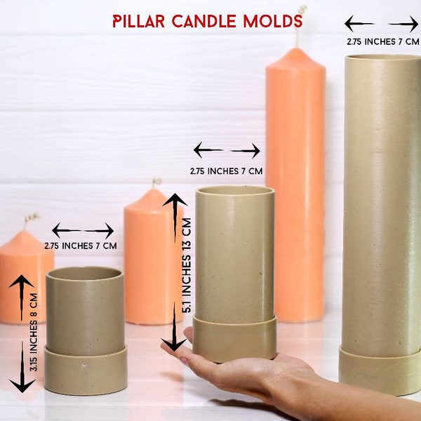 Pillar candle mould diameter 2.75" 7cm - Candle mould - Cylinder mold - Diy mold - Geometric mold