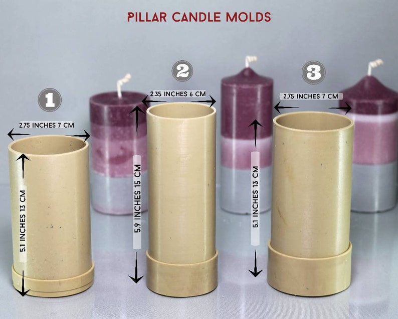 Classic Pillar candle mold. Round pillar mold Concave Etsy