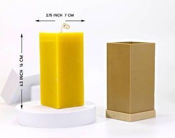Square Prism Candle Mold: DIY Geometric Pillar Candle (6.3 inch)