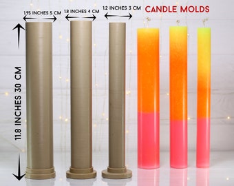 Tall Pillar Molds for Candles - Cylinder candle mold 12" 30 cm