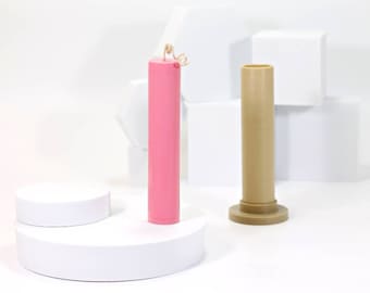 Create Stylish Pillar Candles with Tin Cylinder Mold - 1.2x6 nches - Geometric Design