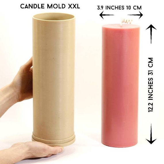 Plastic Candle Molds, 3 Sizes Cylinder Candle Mold Set with Candle Wicks  and Wick Holders Pillar Candle Molds Candle Making Molds DIY Candle Making