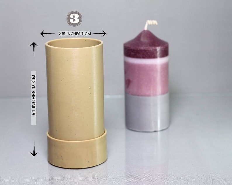 Classic Pillar candle mold. Round pillar mold Concave Etsy