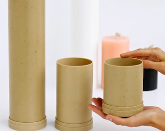 Set of Cylindrical Candle Molds Perfect for Pillar Candle Making