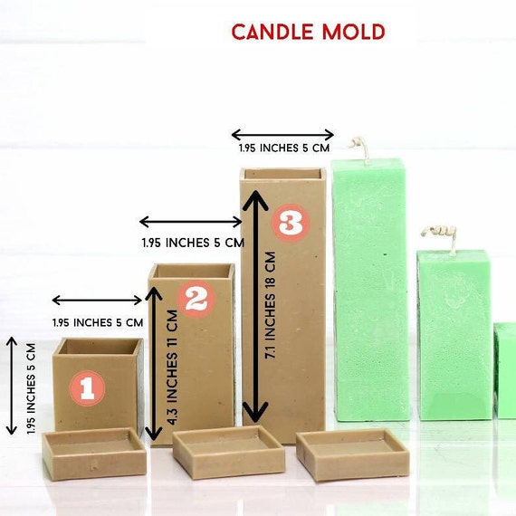 Square candle mould 1.95" 5cm, Handmade Candle Material:  Candle Plastic Mold for DIY Candle Making - Quick Cooling & Hassle-Free Removal!