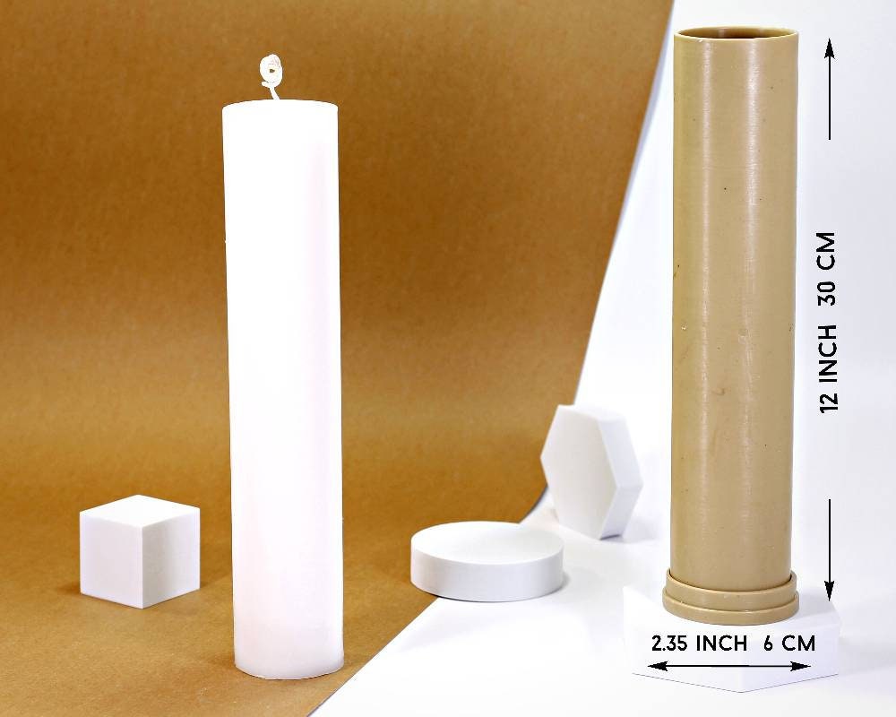 3 Sizes Cylinder Candle Mold for Candle Making, PASEO Cylindrical  Candlestick Epoxy Casting Molds, Pillar Candles Resin Mould for DIY  Aromatherapy