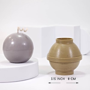 Sphere candle mold, Ball Diameter  3.15 inch 8 cm Plastic Candle molds for Making Candles