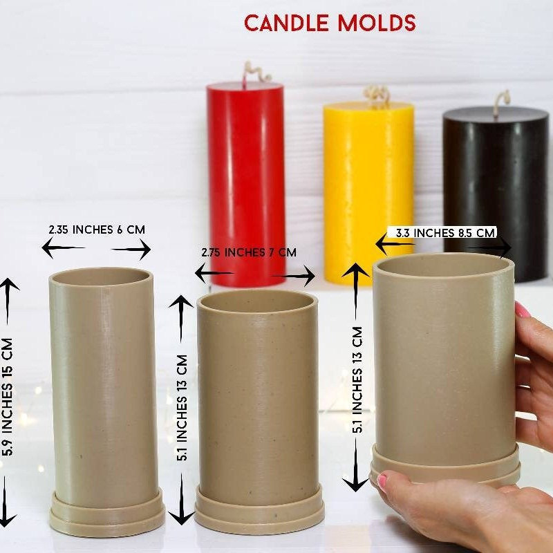 Silicone Taper Candle Mold Pillar Cylinder Candle 4 Cavities Mini Pillar  Homemade 