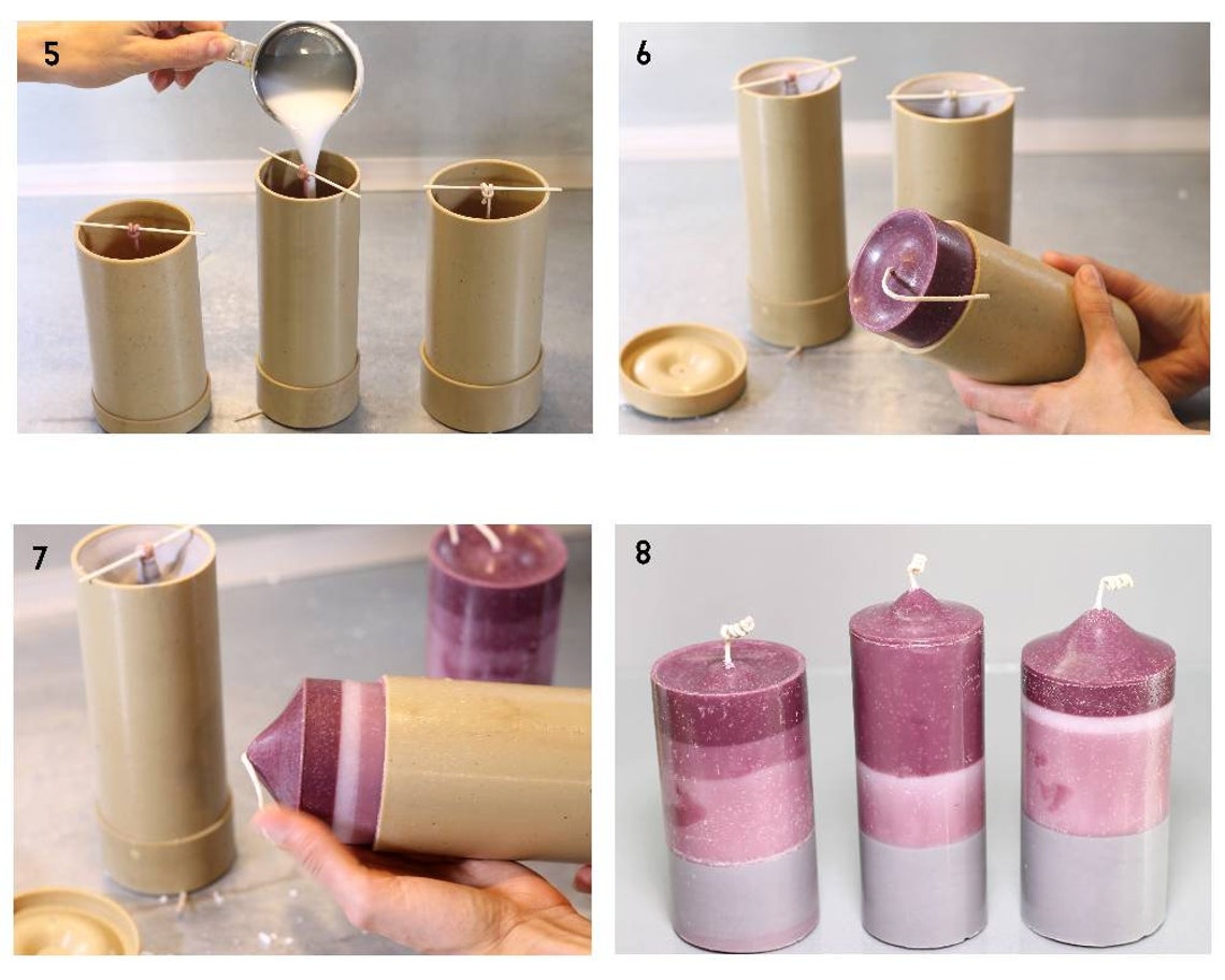 Classic Pillar candle mold. Round pillar mold Concave Etsy