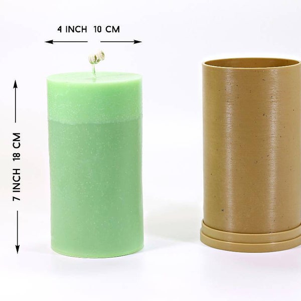Large pillar candle mould diameter 4" 10cm, height 7" 18cm - Cylinder mold - Diy mold -  Geometric mold