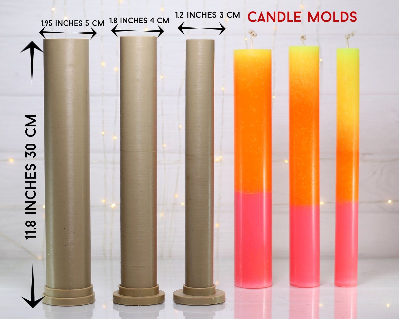 Pillar Candle Mould Molds for Candles Cylinder 12 30 Etsy