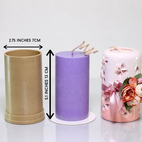 Durable Cylindrical Candle Molds for DIY Candle Making - Perfect for Wedding Dinners and Homemade Candles -  5.1"/2.75" - 7/13cm