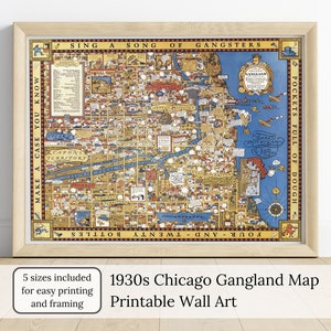 Downloadable Chicago Decor Vintage Digital True Crime Print Wall Art Chicago Printable Wall Art History