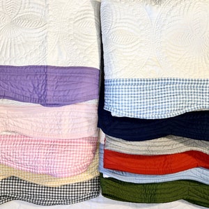 Heirloom Keepsake Quilt, Blank. Great Shower gift, Blank and ready to be Personalized  100% Cotton 45&quot;x36&quot; White Center, colored Edges