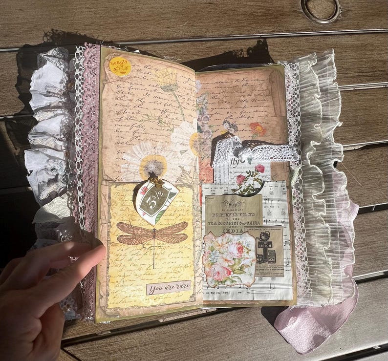 Handmade Journal; Soft Sided and Removable Signatures, Vintage Inspired ...